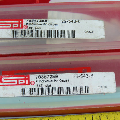 SPI Class ZZ Individual Pin Gage .543+ Lot Of 5
