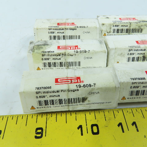 SPI Class ZZ Individual Pin Gage .609- Lot Of 6