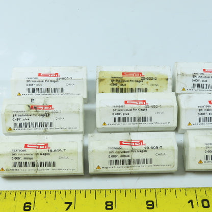 SPI Class ZZ Individual Pin Gage .480+, 0.605+, 0.609- Lot Of 12