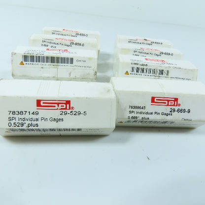 SPI Class ZZ Individual Pin Gage .0669+,.659+, 0.529+ Mixed Lot Of 8