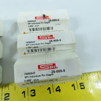 SPI Class ZZ Individual Pin Gage .0669+,.659+, 0.529+ Mixed Lot Of 8