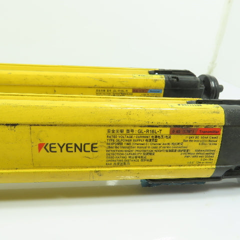 Keyence GL-R16L-T GL-R16L-R Safety Light Curtain Transmitter and Receiver Set