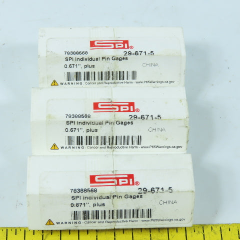 SPI 29-671-5 Class ZZ Individual Pin Gage 0.671"+ Lot Of 3