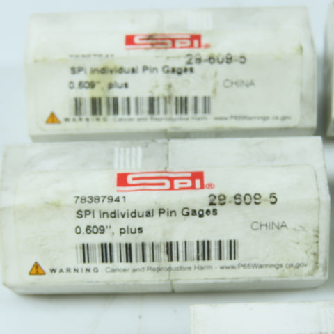 SPI 29-609-5 Class ZZ Individual Pin Gage 0.609"+ Lot Of 5