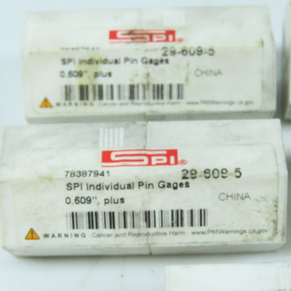 SPI 29-609-5 Class ZZ Individual Pin Gage 0.609"+ Lot Of 5