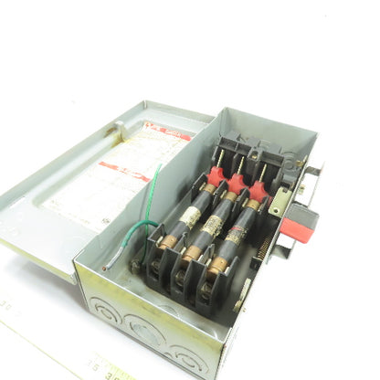 Square D H361 30A 3-Pole Fusible Heavy Duty Safety Disconnect Switch 600V