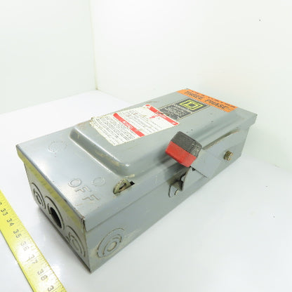 Square D H361 30A 3-Pole Fusible Heavy Duty Safety Disconnect Switch 600V