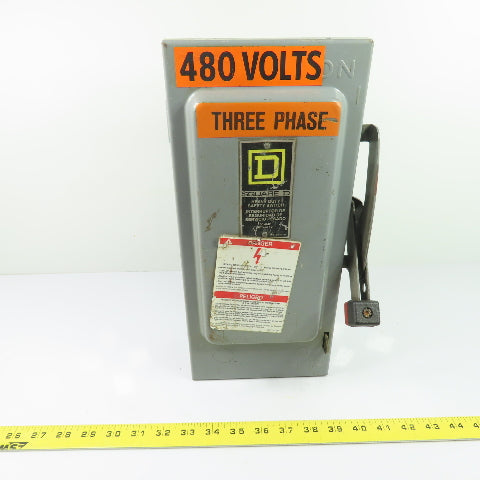 Square D H361 30A 3-Pole Fusible Heavy Duty Safety Disconnect Switch 600V