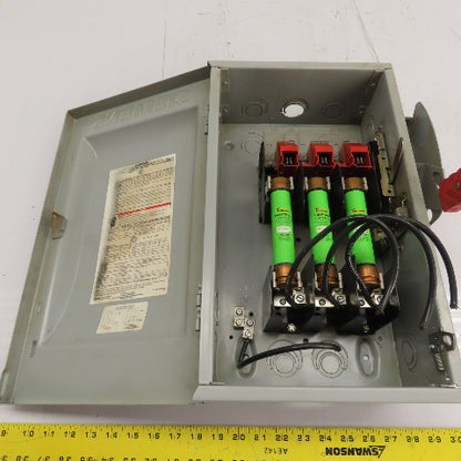 Siemens HF362 30A 3-Pole Fusible Heavy Duty Safety Disconnect Switch 600VAC