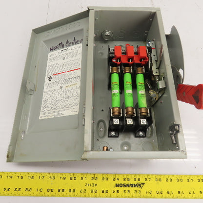 Siemens HF361 30A 3P Fusible Heavy Duty Safety Disconnect Switch 600VAC 250VDC