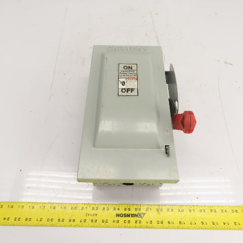 Siemens HF361 30A 3P Fusible Heavy Duty Safety Disconnect Switch 600VAC 250VDC
