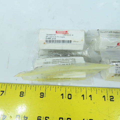 SPI 29-529-5 Class ZZ Individual Pin Gage 0.529"+, 0.488"+, 0.629"+ Lot Of 6