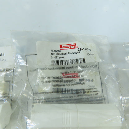 SPI 29-105-4 Class ZZ Individual Pin Gage 0.105"+ Lot Of 8