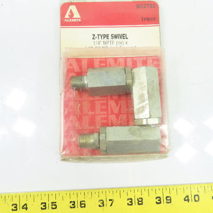 Alemite B52752 Z-Type Swivel 1/4" NPTF (m) x1/2"-27 NS (m)Tapered Grease Fitting