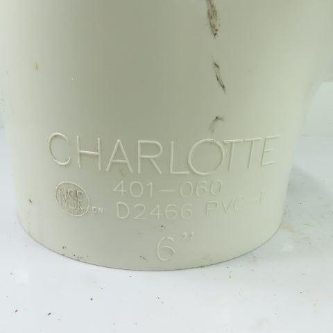 Charlotte 401-060 6" Schedule 40 PVC Tee Pipe Fitting