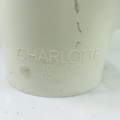 Charlotte 401-060 6" Schedule 40 PVC Tee Pipe Fitting