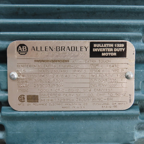 Allen-Bradley 1329RS-ZA00518VNC-BH 5HP AC Electric Motor 230/460V 3Ph 184TC