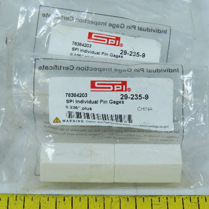 SPI 29-235-9 Class ZZ Individual Pin Gage 0.235"+ Lot Of 4