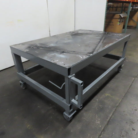 72" x 48" Steel Top Assembly Welding Fabrication Table 32-1/2" Tall W/ Casters