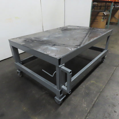 72" x 48" Steel Top Assembly Welding Fabrication Table 32-1/2" Tall W/ Casters