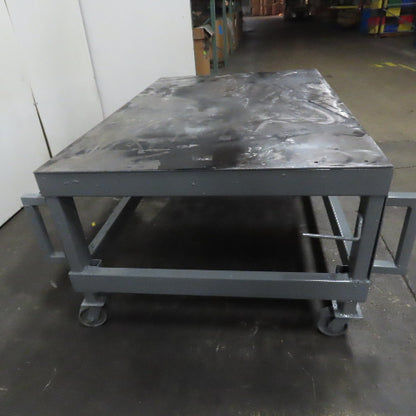 72" x 48" Steel Top Assembly Welding Fabrication Table 32-1/2" Tall W/ Casters