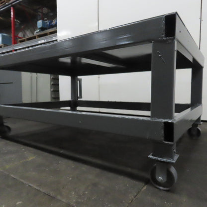 72" x 48" Steel Top Assembly Welding Fabrication Table 32-1/2" Tall W/ Casters