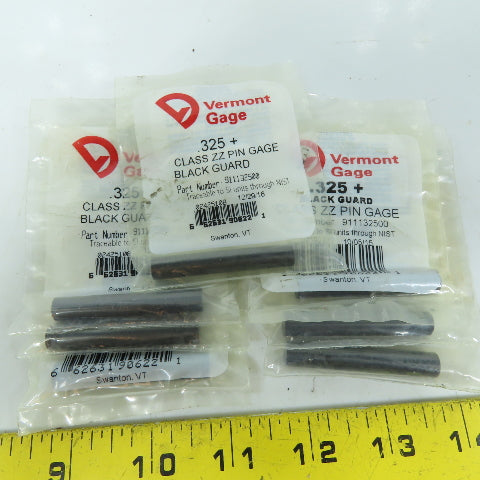 Vermont Gage 911132500 Class ZZ Individual Pin Gage .325"+ Lot Of 7