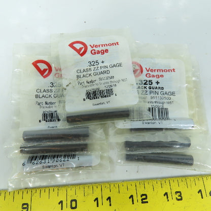 Vermont Gage 911132500 Class ZZ Individual Pin Gage .325"+ Lot Of 7