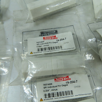 SPI 19-204-7 Class ZZ Individual Pin Gage .204"- Lot Of 10
