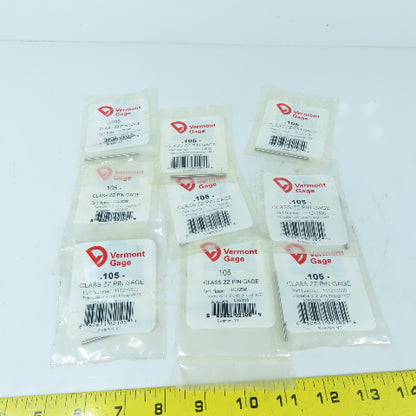 Vermont Gage 111210500 Class ZZ Individual Pin Gage .105"- Lot Of 9