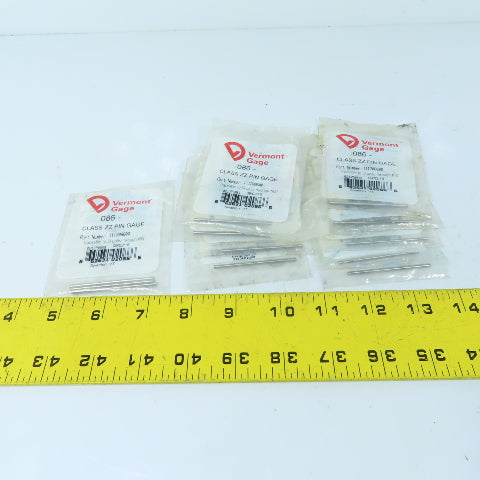 Vermont Gage 111208600 Class ZZ Individual Pin Gage .086"- Lot Of 12