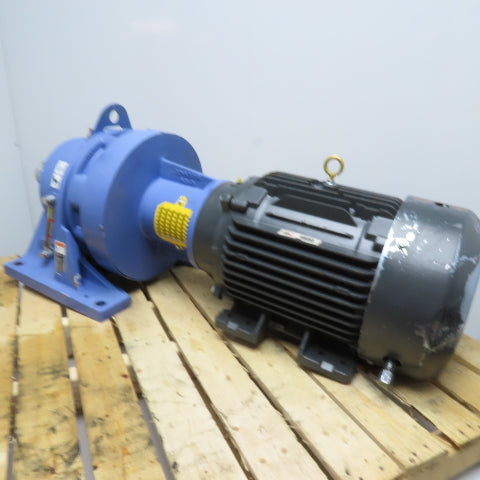 U.S. Motors HD15P2EC 15HP 11:1 Gear Motor 230/460V 3Ph 1775RPM 254TC 165RPM