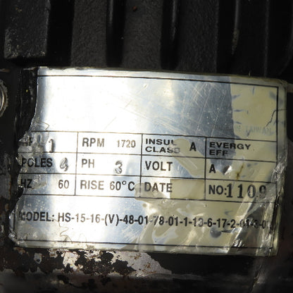 1HP Cast Iron Electric Motor 3Ph 1720RPM 230/460V 60Hz