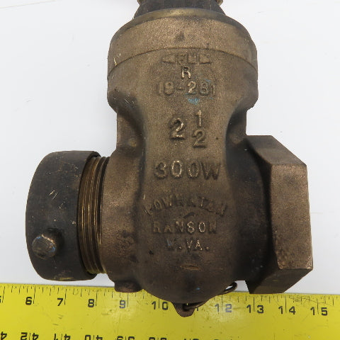 Powhatan 19-281 2-1/2" Brass Fire Hose Gate Valve 300W