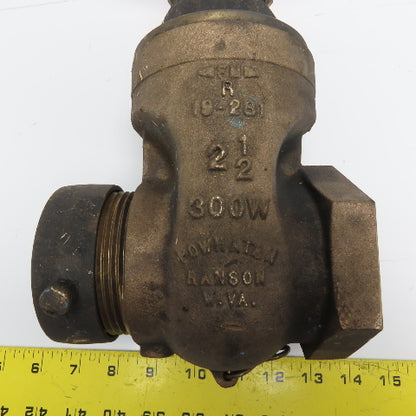 Powhatan 19-281 2-1/2" Brass Fire Hose Gate Valve 300W