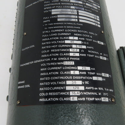 Heenan Drives ACM 9032 3kW 4HP Eddy Current VSD Drive Motor 230/460V 3Ph 3400RPM