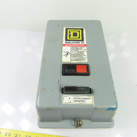 Square D 8536 SBG1 NEMA Size 0 1Ph Manual Motor Starter 230VAC 2HP W/9991SCG8