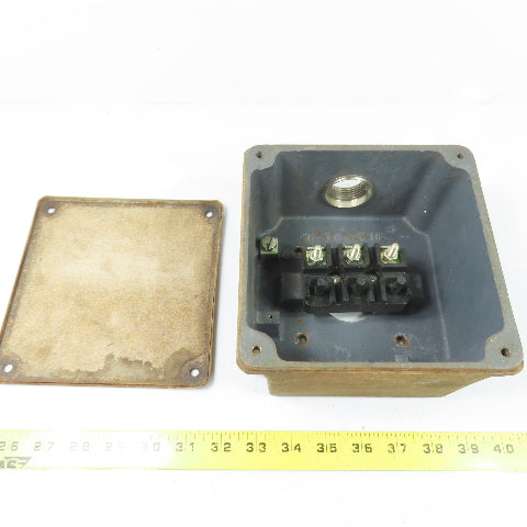 Electric Motor Cast Iron Conduit Terminal Box Cover 6.75" x 6.75"