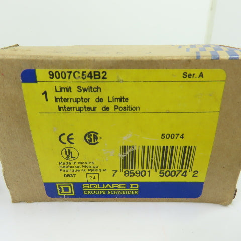 Square D 9007C54B2 Limit Switch 600VAC 250VDC 6P W/ 10° Operating Head NEW