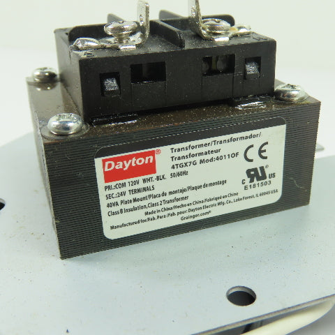 Dayton 4TGX7G 40VA Plate Mount Class 2 Transformer 120V Pri 24V Sec NEW