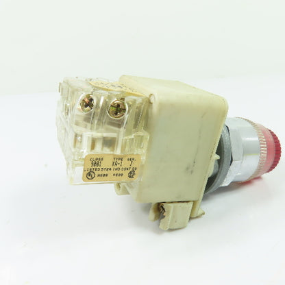 Square D 9001-KM1 Class 9001 Type KM1 Ser H Illuminated Push Button Switch Base