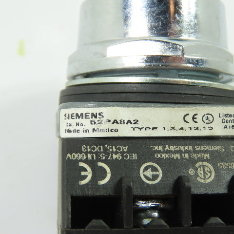 Siemens 52PA8A2 Heavy Duty Pushbutton Switch Red 660V Max