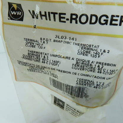 White-Rodgers 3L03-141 S.P.D.T. Snap Disc Thermostat 60T13 140F Open 120F Close