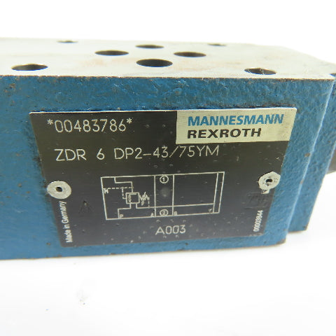 Mannesmann Rexroth ZDR 6 DP2-43/75YM Hydraulic Pressure Reducing Valve