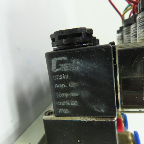 AKS 4V210-08 5-Station Solenoid Valve Manifold Block 24VDC 1.5-8kgf/cm2