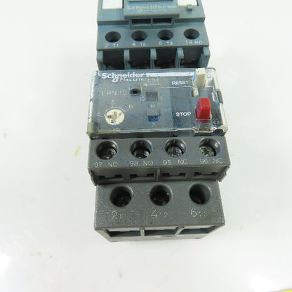 Schneider Electric LC1N0910 Contactor 220V Coil 600V W/ Relay LRN10N 4-6A