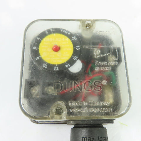 Dungs GMH-A2-4-4 Gas Pressure Switch 1-20 inW.C. 7 psi Max NEMA 4