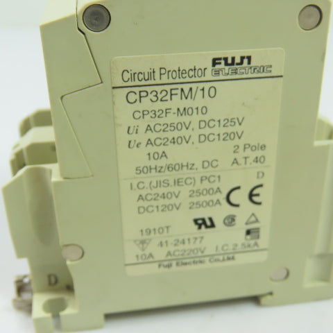 Fuji Electric CP32FM/10 Circuit Protector 10A 2-Pole 220VAC