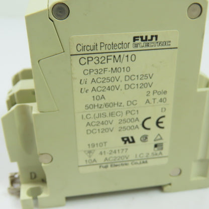 Fuji Electric CP32FM/10 Circuit Protector 10A 2-Pole 220VAC