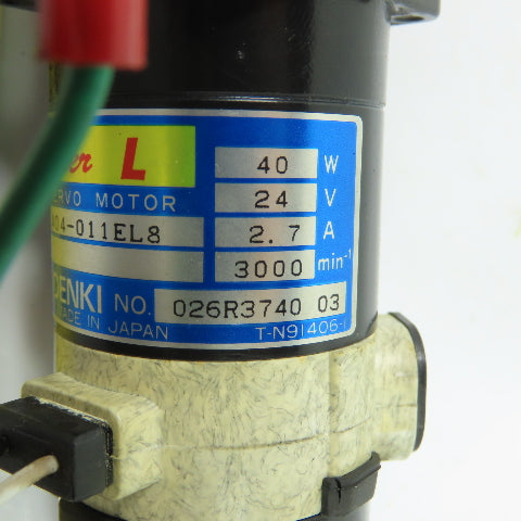 Sanyo Denki L404-011EL8 Super L DC Servo Motor 24V 40W 3000RPM